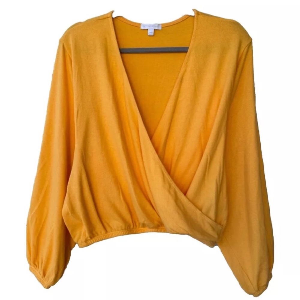 Beyond Yoga Wrapped Up Pullover, Small, Light Mango